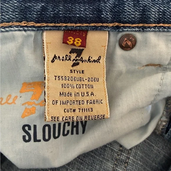 7 For All Mankind Button Fly 100% Cotton Jeans 38 x 33 - Picture 9 of 11